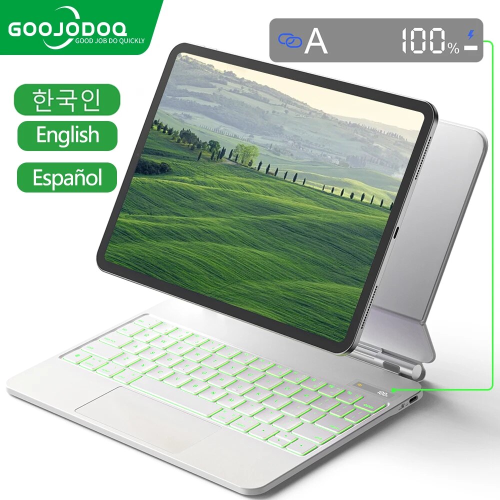 Tablet Accessories Choice Store - Teclado mágico com display LCD, estojo