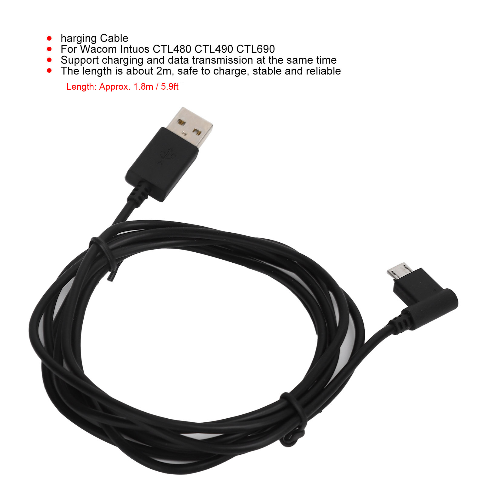 Wacom Tablet Accessories - Cabo de Carregamento de 1,8m, Acessório